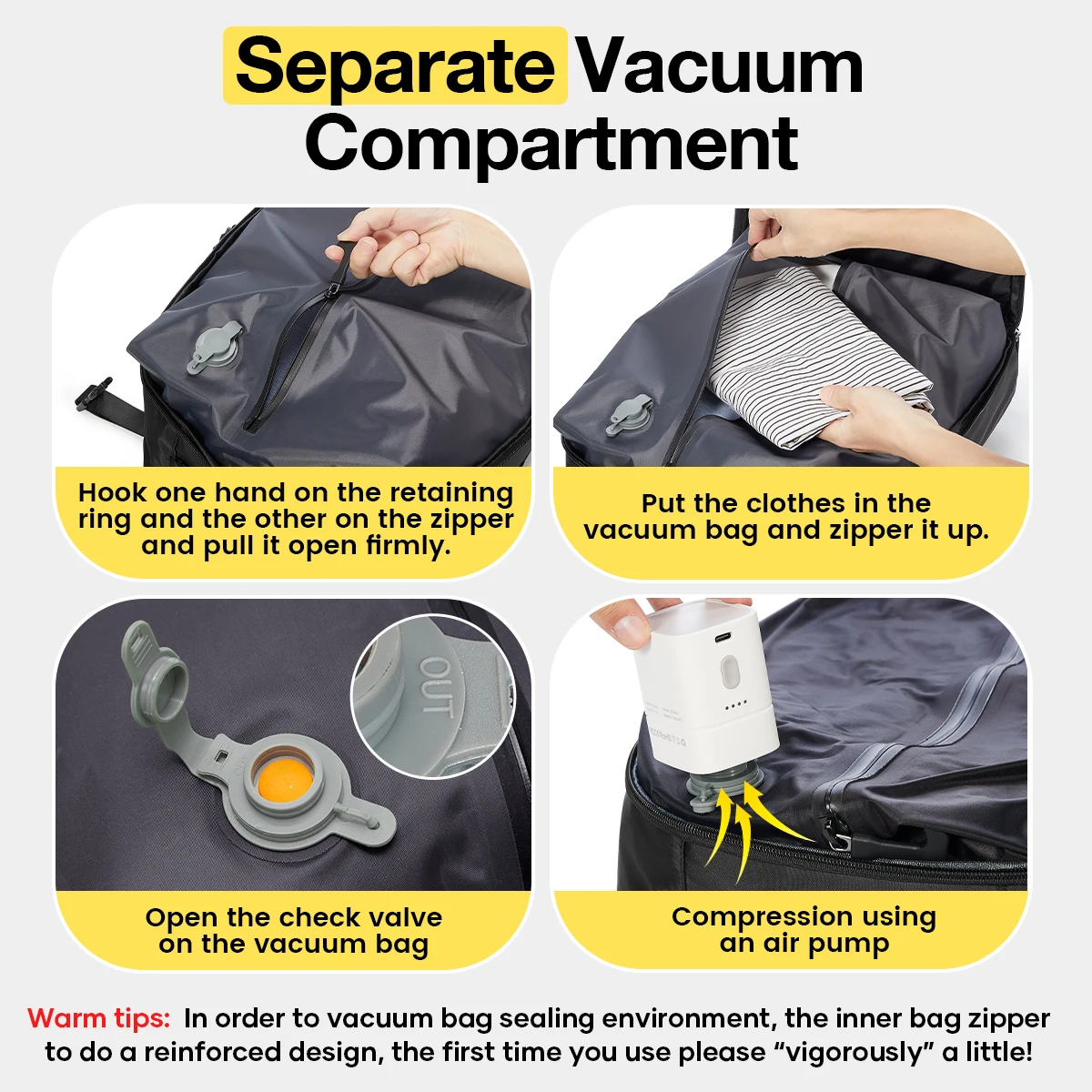 Vacuum Travel Backpack, Easyjet Cabin Bag 45x36x20, Hand Luggage Bag Laptop Women Men Backpack School Bag, Vacuum Storage Bags