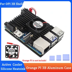 Orange PI 3B Aluminum Alloy Shell with Fan Active Passive Cooling Enclosure Metal Heat Dissipation Shell for Orange PI 3B