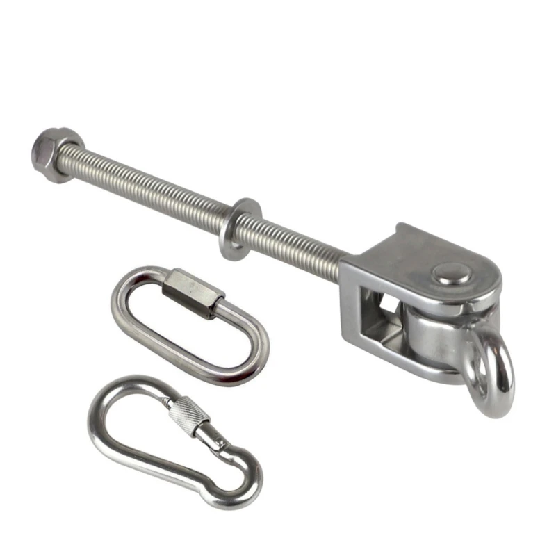 Heavy Duty Swing Hangers with Bearing Rustproof Swing Hook Stainless Steels Screw Brackets Hammock Hook Easily Install