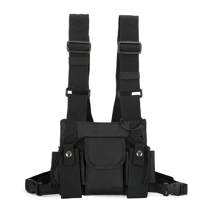 

Radio Walkie Talkie 3 Pocket Chest Pack Bag Harness For Motorola Baofeng KENWOOD Front Pack Vest Pouch Bag Carry Case