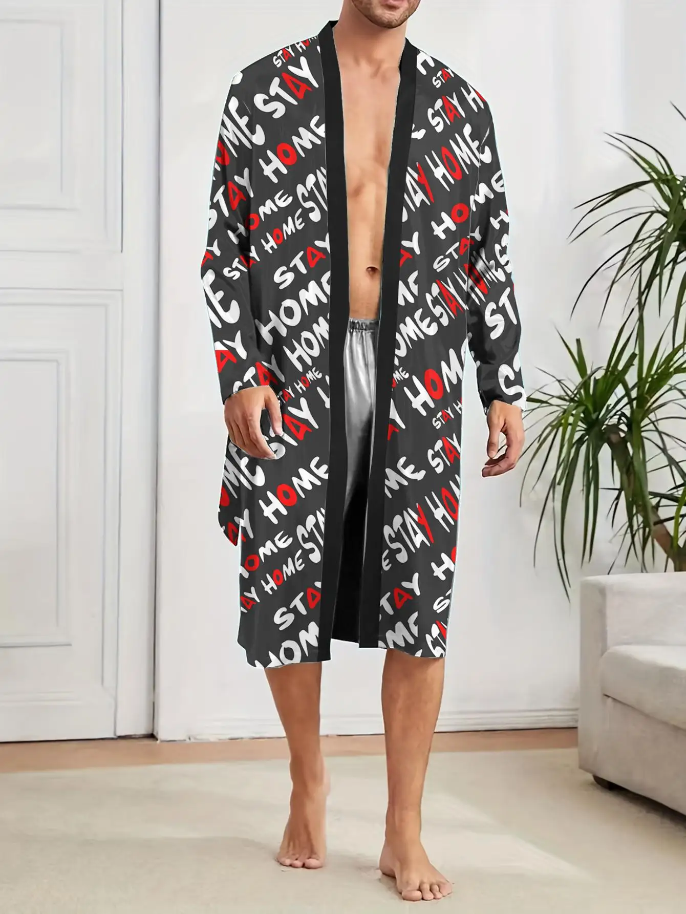 1pcs Men's Robes 2026 Spring/Summer Funny pajamas Bathrobe Graphic dressing gown Bathrobe men Sleepwear Breathable 3D Printed