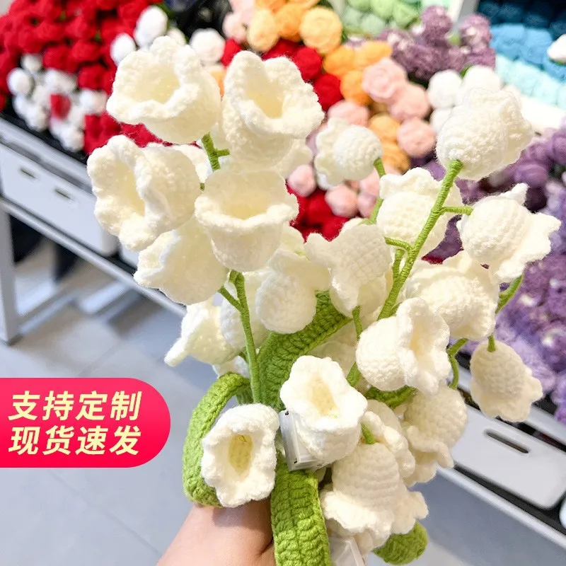 6pcs DIY Material Bag Flowers Lily Cotton Acrylic Yarn Knitting Crochet Knit Kit(not Ready-made Flowers) Home Decor Gift Idea