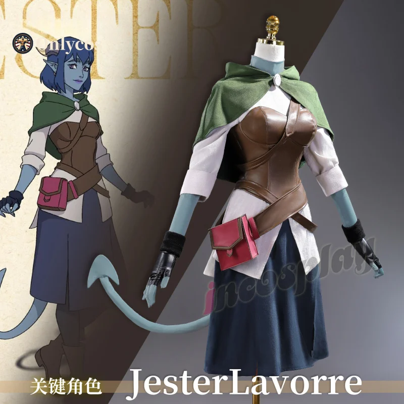 

Mighty Nein Cosplay Jester Lavorre Costume Full Set Uniform Props Accessories Women Halloween Carnival Party Onlycos