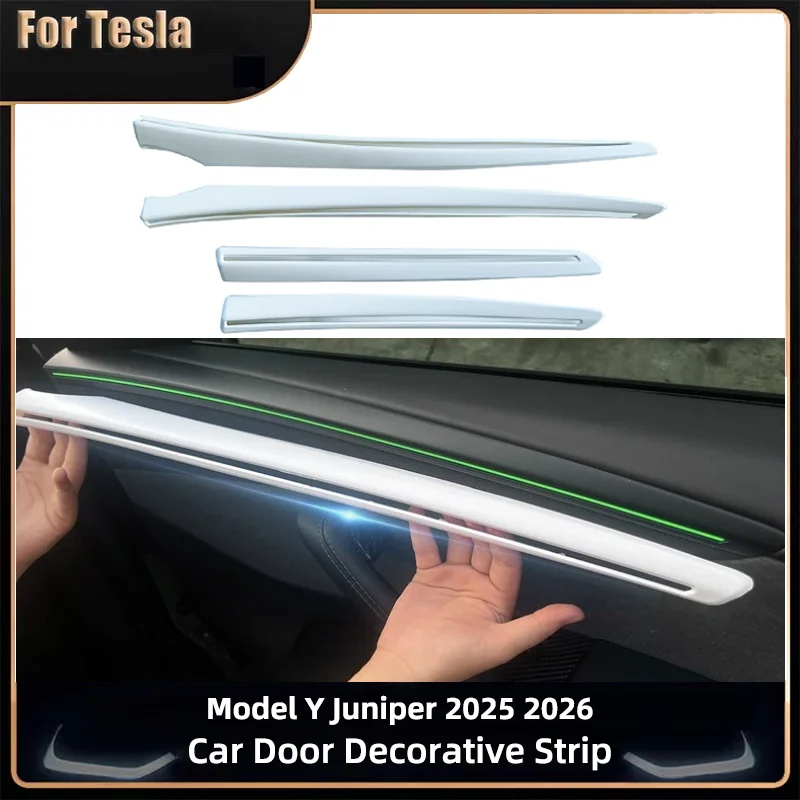 

Декоративная полоса двери автомобиля для Tesla Mode Y Juniper 2025, боковая накладка на дверную доску, наклейка из АБС-пластика, аксессуары для салона автомобиля