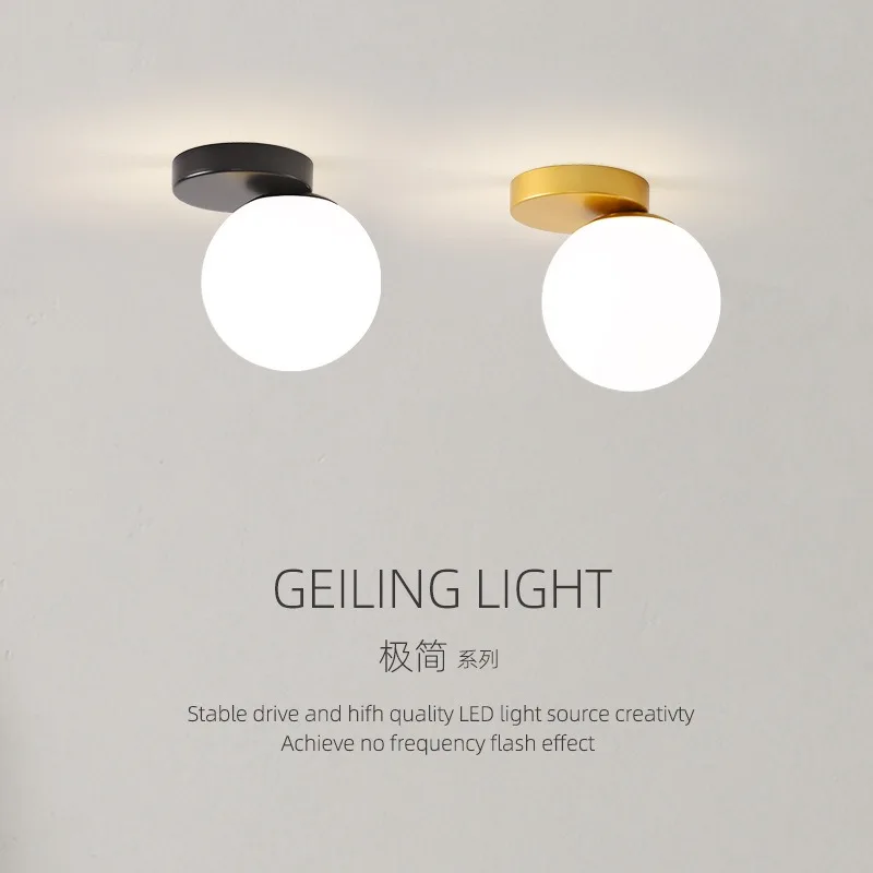 

Nordic Aisle Ceiling Light Simple Modern Foyer Corridor Light Creative Staircase Entrance Cloakroom Balcony Glass Lamps