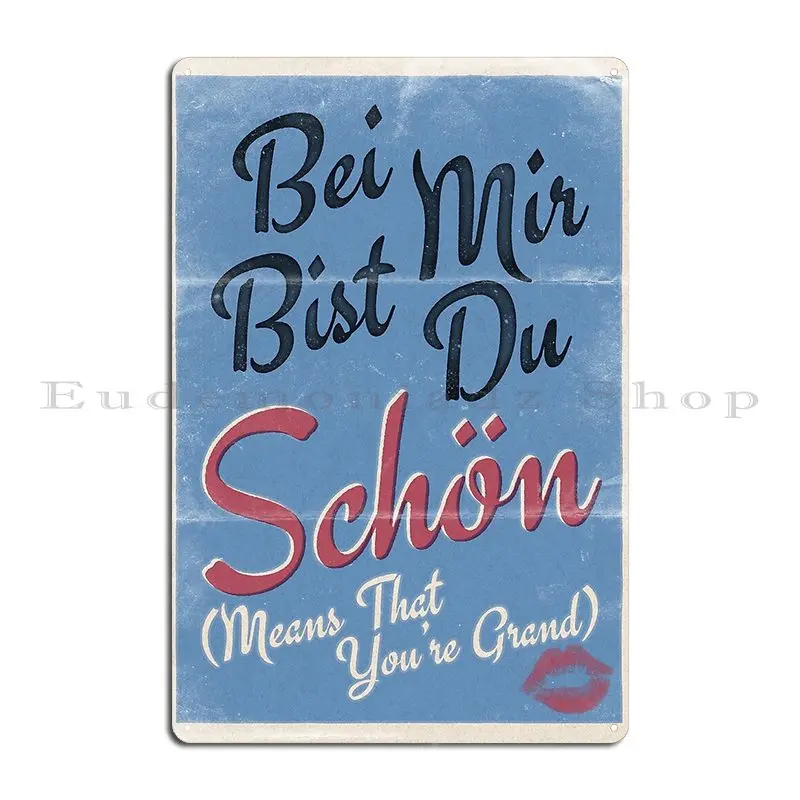 Lindy Lyrics Bei Mir Bist Du Schon Metal Sign Poster Cinema Character Club Party Home Decoration Tin Sign Poster