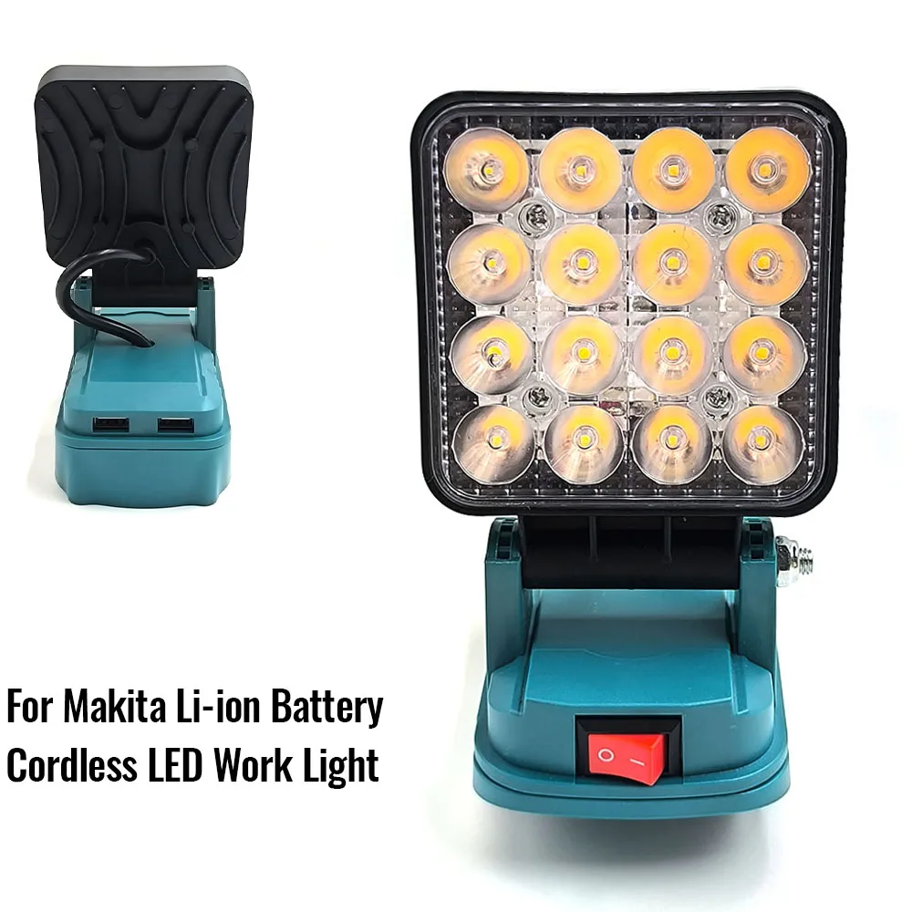 

3-дюймовый беспроводной светодиодный рабочий фонарь для аккумуляторов Makita 14,4-18 В, литий-ионный аккумулятор, уличный фонарь, лампа для кемпинга, аварийное освещение