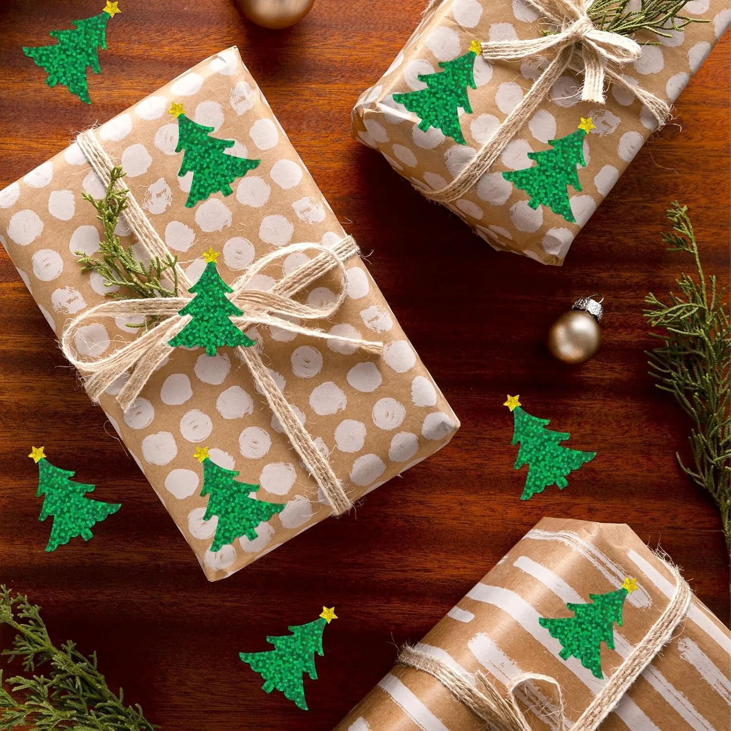 500 قطعة ملصقات لفة شجرة عيد الميلاد ملصقات الليزر رياض الأطفال مكافأة الغيتار المحمول دفتر حقيبة كوب مقاوم للماء #5