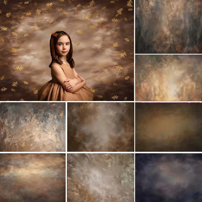 

LS Dark Brown Color Textures Photography Backdrops Kids Adult Photocall Props Retro Mottled Wall Abstract Solid Color Background