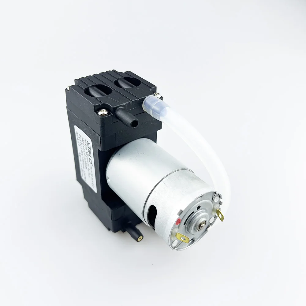 Dual Head High Efficiency Micro Diaphragm Vacuum Pump 12W DC12V 24V Customizable Cable Length OEM Metal EPDM Valves for