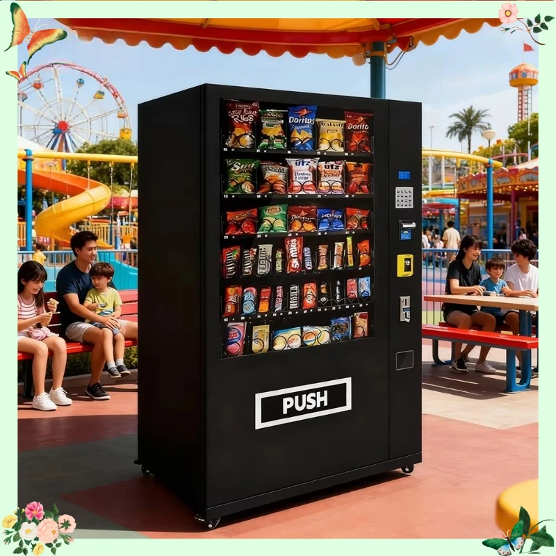 

Автоматический комбинированный вендинговый аппарат для закусок и напитков с интеллектуальным самообслуживанием и сенсорным управлением для супермаркетов