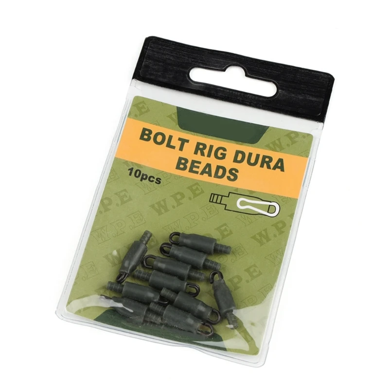 10Pcs Carp Fishing Method Feeder Connectors Fishing Feeder Green Inline Bead for Hair Rig Easy Installation