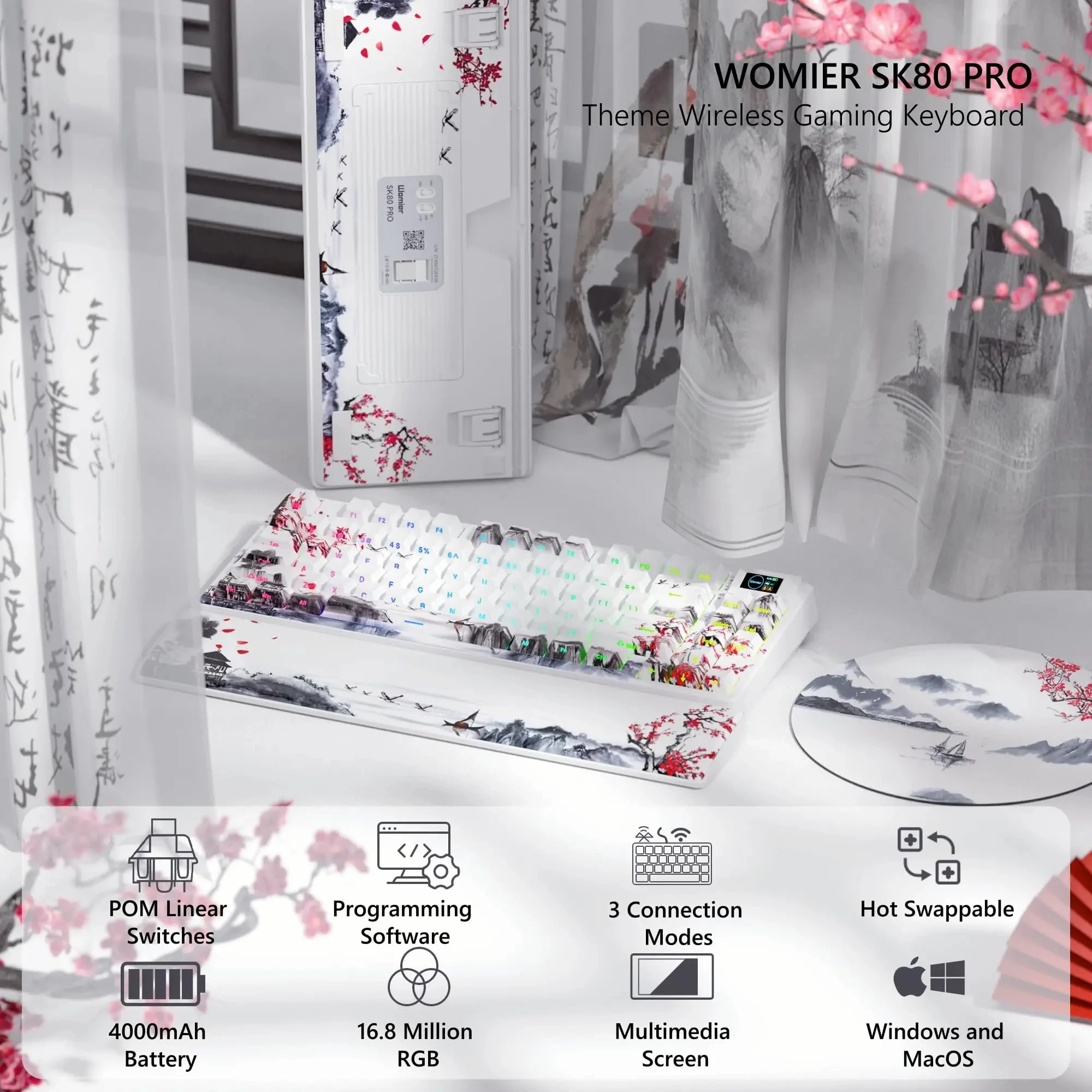 Womier White SK80 P…