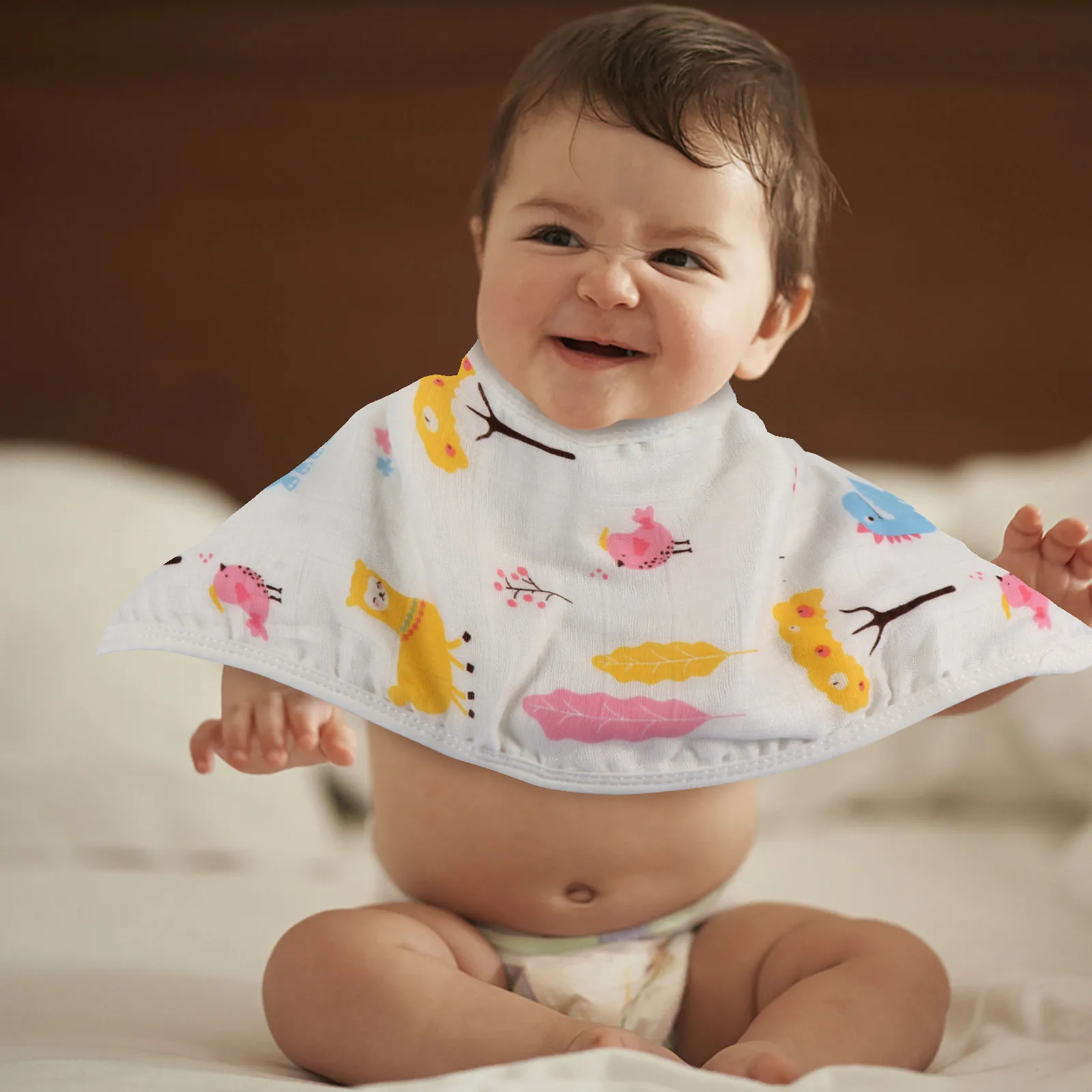 

Shawl Shaped Bib Baby Eating Apron Kids Feeding Saliva Towel Toddler Meal Lightweight Portable Durable Practical Newborn Infant