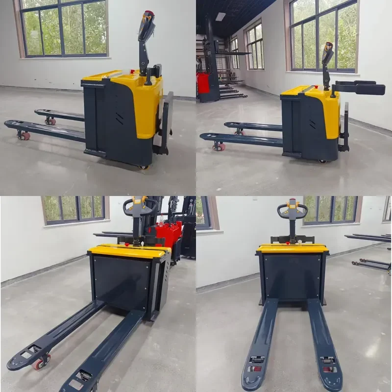Electric Pallet Truck Stand Up Easy Operation for Cargo Transportation Handling Freight and Logistics