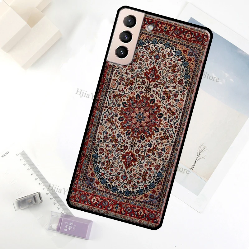 Persian Carpet Floral Pattern Case For Samsung Galaxy S23 Ultra Note 20 10 S9 S10 Plus S20 S21 FE S22 Ultra Phone Cover