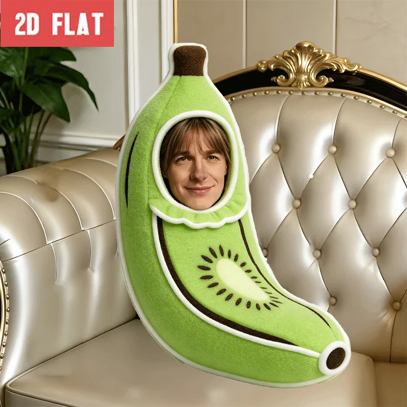 Personalized Pillow, Personalized Photo Banana Kiwi Fruit Face Pillow - Large 23.62 inch photo pillow, available with your own p