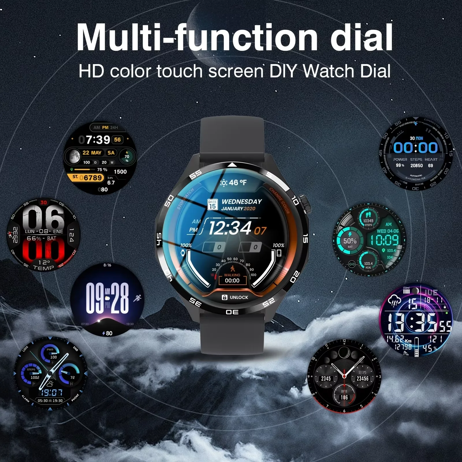 Men's Outdoor Sports Smart Watch - Wireless Call Function, Full Touch HD Screen, Multiple Sports Modes, USB Rechargeable,