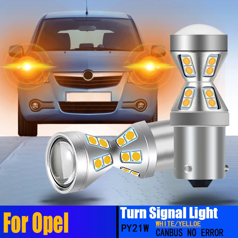 

2X LED Turn Signal Light Bulbs Canbus PY21W 7507 BAU15S For Opel Agila Cascada Corsa C E F Insignia B Karl Meriva A Signum Tigra