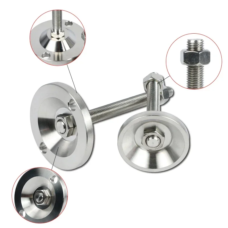 304 Stainless Steel Heavy-Duty Balance Support Foot M8 M10 M12 Fixed Adjusting Feet For Industry, Machinery,Furniture