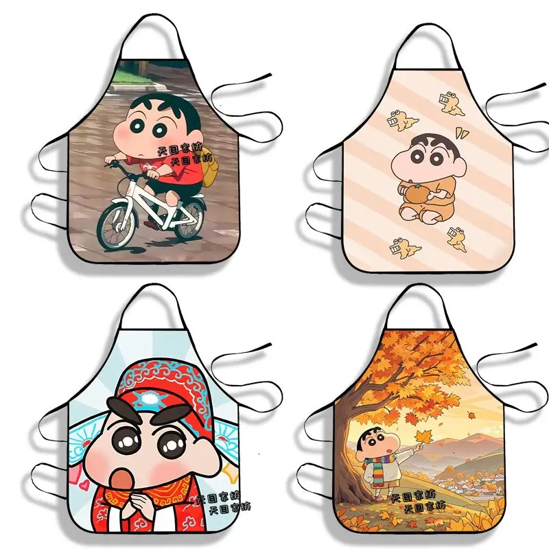 

New Crayon Shin-chan Anime Cartoon Innovative Cooking Adjustable Kitchen Apron Cartoon Loves Baking Dinner Beauty Apron Gift