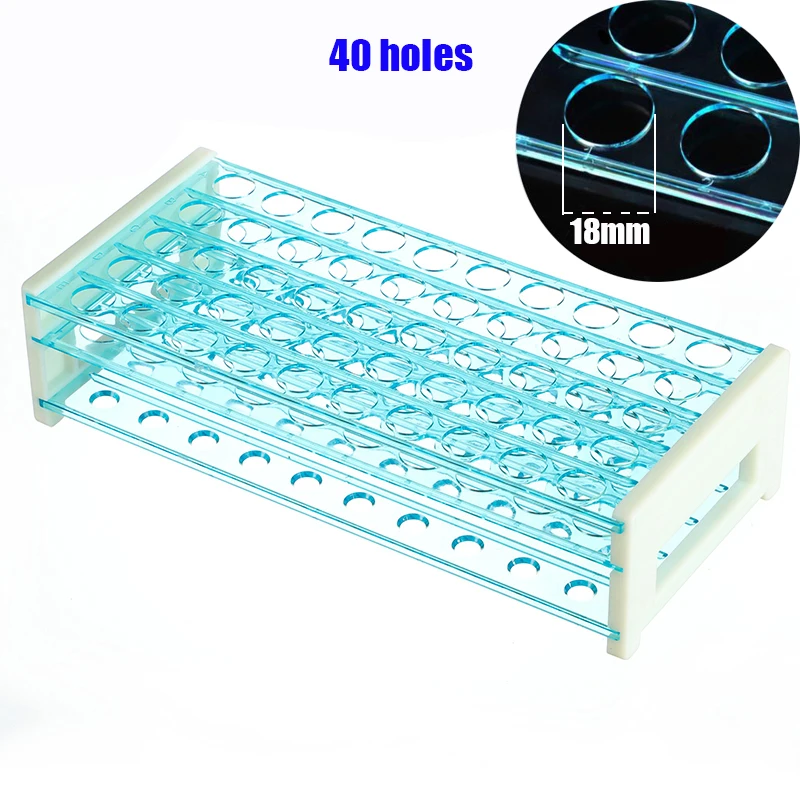 Three-layer Detachable Assembly 18mm Test Tube Plastic Support 40-hole Position Laboratory Sample Pipe Rack Teaching Supplies