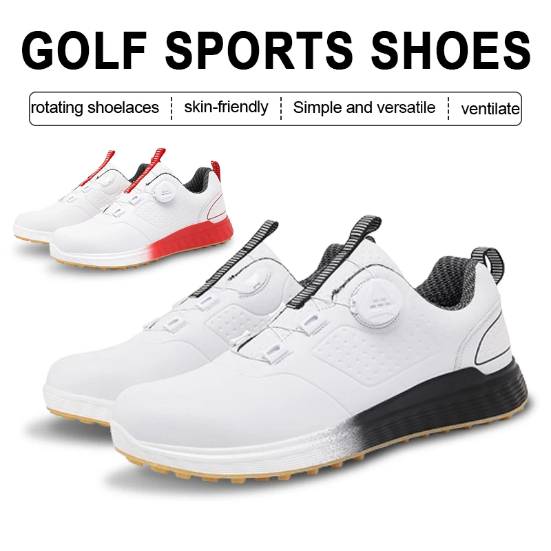 

Новые мужские водонепроницаемые туфли для гольфа, женские противоскользящие туфли для гольфа, удобная уличная обувь для ходьбы, вращающиеся лампы
