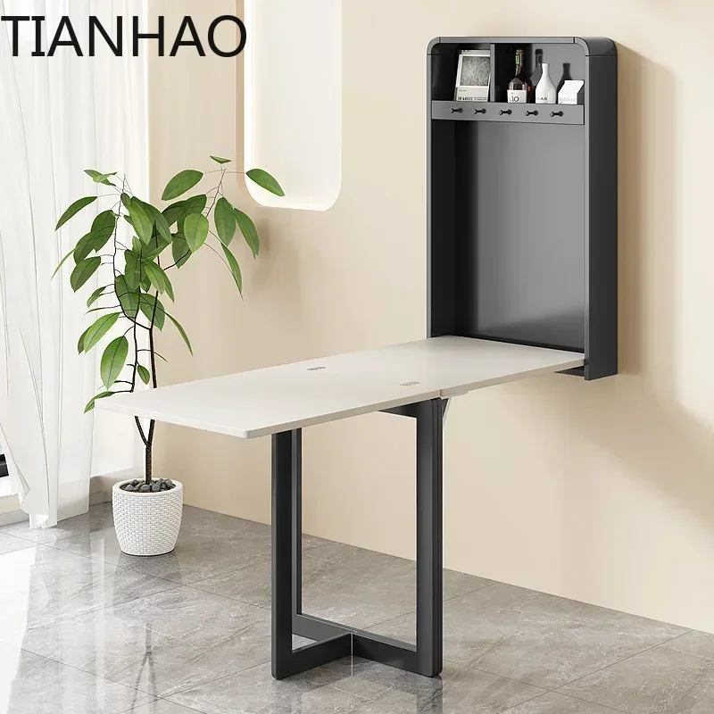 Folding dining table multifunctional wall hanging rack Small apartment space-saving