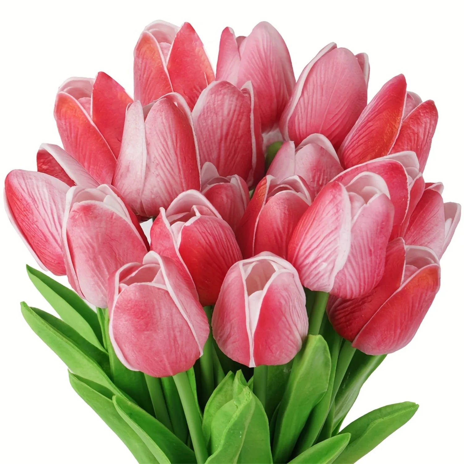 20pcs Coral Tulips Artificial Flowers, Real Touch Fake Tulips Fake Flowers For Decoration, Faux Tulips Faux Flowers Bulk Artific