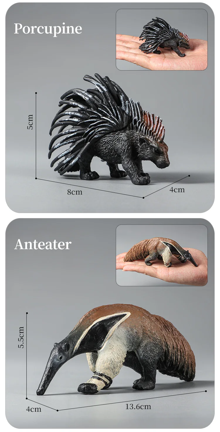 Montessori Wildtiere Modell Spielzeug Set – Löwe Elefant Antilope Actionfiguren Miniatur Zoo Figuren Pädagogisches Geschenk für Kinder – Detail 19