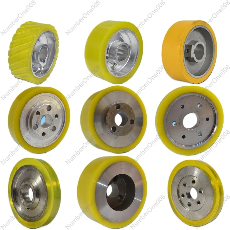 

Резиновые подающие ролики для четырехстороннего рейсмусового станка, резиновое колесо, круглый плоский саржевый ролик, строгальный полиуретановый ролик Keyway 8/10 мм