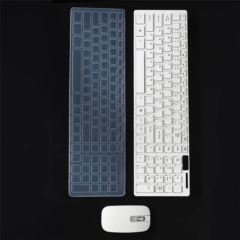 2X Wireless Slim White Keyboard + Wireless Optical Mouse Set For PC And Laptop