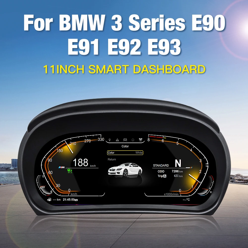 STWEI LCD Digital Instrument Cluster Virtual Cockpit Speedometer for BMW 3 Series E90 E91 E92 2005-2012 Plug Play Auto Dashboard
