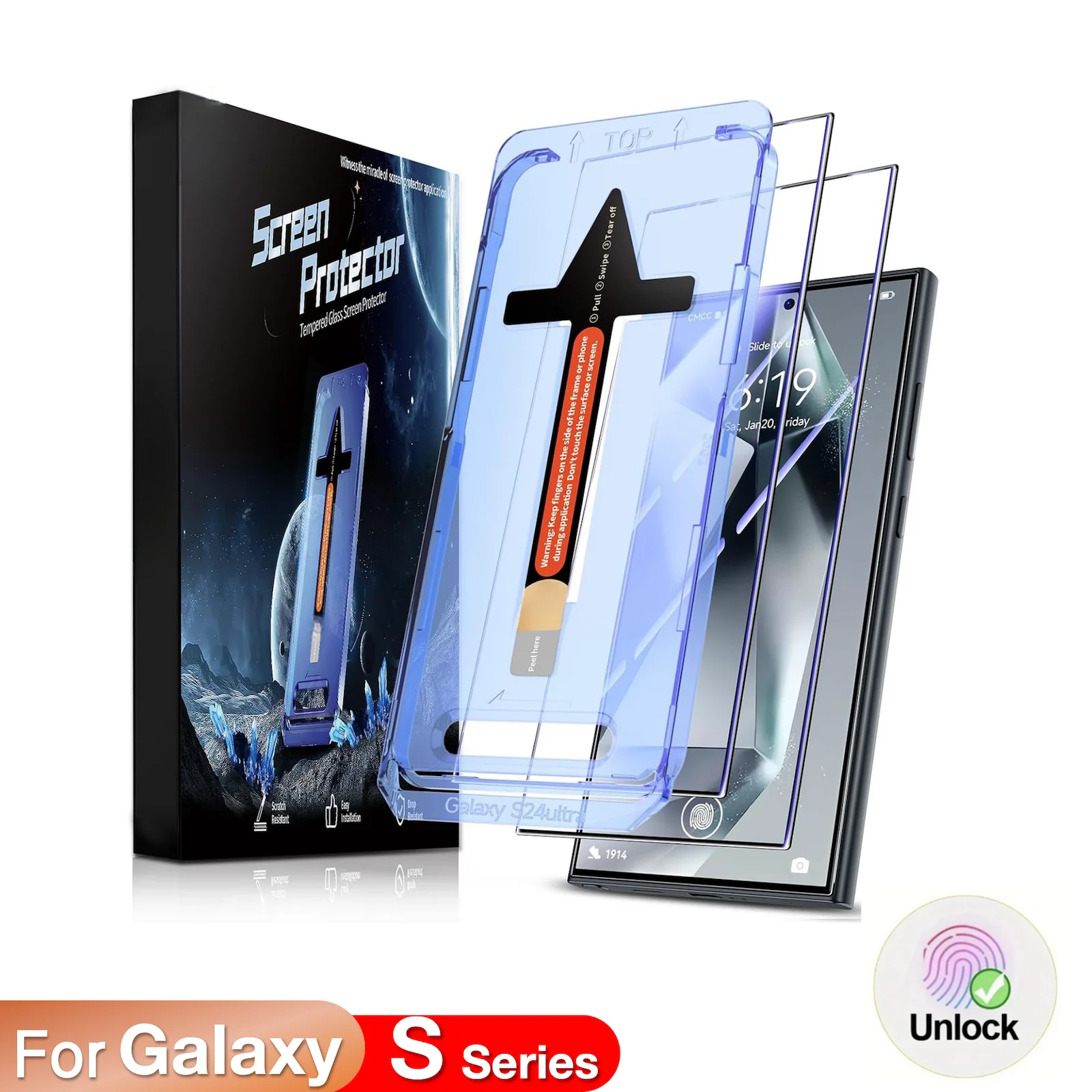 

For Samsung Galaxy S25 Ultra S24 S23 S22 Plus 5G Screen Protector Toughened Glass Phone With Install Kit Remove Explosion