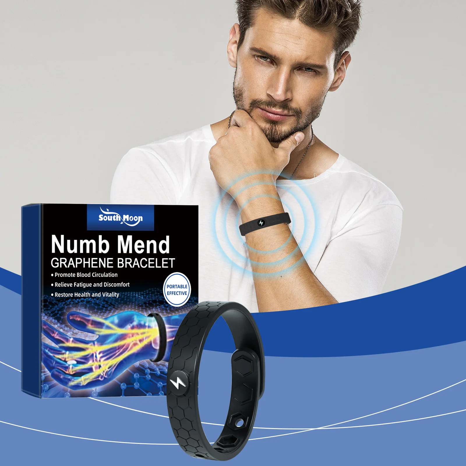 Energie-Armband, lindert Handgelenkschmerzen, Anti-Ermüdung, Stress, fördert die Durchblutung