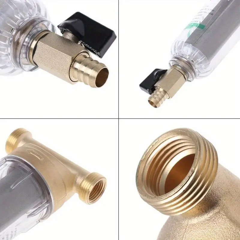 1Set 6 Points Front Purifier Copper Lead Water Filter Home Dust Stainless Mesh Faucet