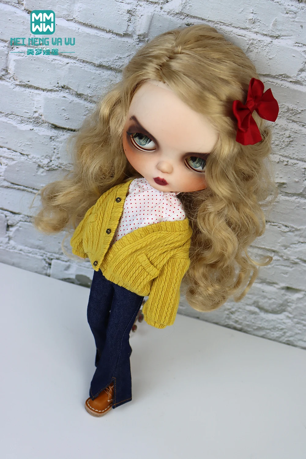 Blyth Clothes Fashion Sweater Jacket Denim Flared Pants Azone OB22 OB24 Girl Toy Gift