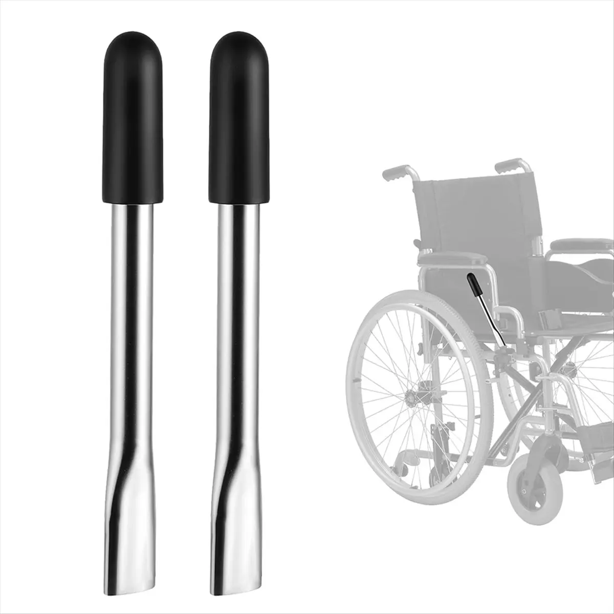 【~ NEW A03R】2pcs Wheelchair Brake Handle Extensions, Wheelchair Brake Extenders Power Chair for Heavy Reclining Wheelchairs Blac