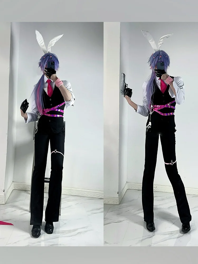 

Notagurl Rabbit Hole Gbend Косплей Костюм Miku Sound Cos Длинные брюки Жилет для аниме Cons и Role-Plang