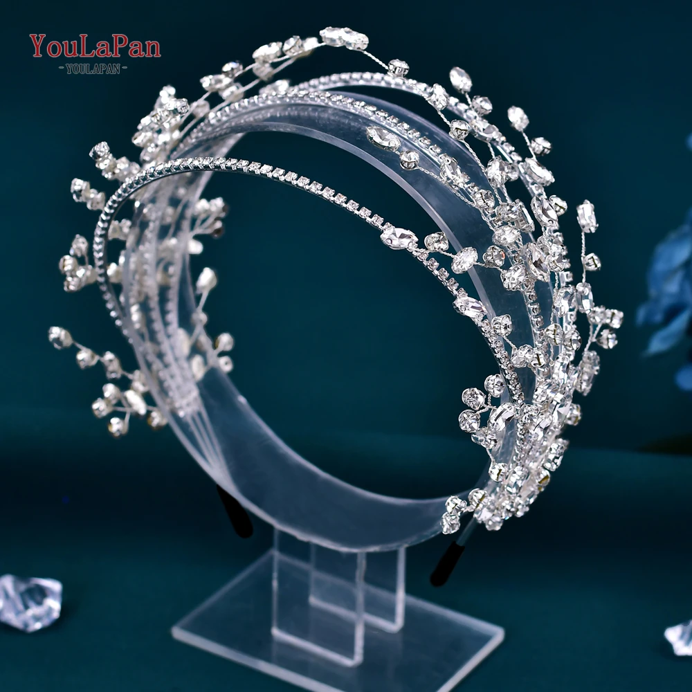 YouLaPan Woman Headband Rhinestone Bridal Headdress Wedding Tiara Hair Accessories Handmade Bride Hairwear Girl Hairband HP381