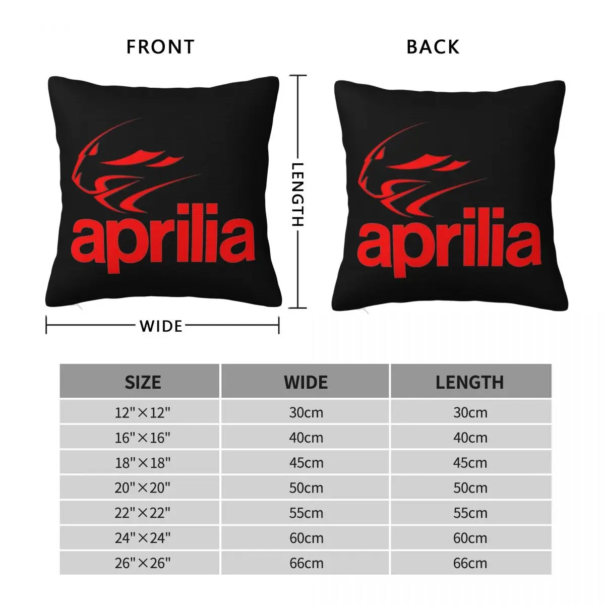 Aprilia Motorcycle Square Pillowcase Polyester Linen Velvet Printed Zip Decor Bed Cushion Cover 45x45