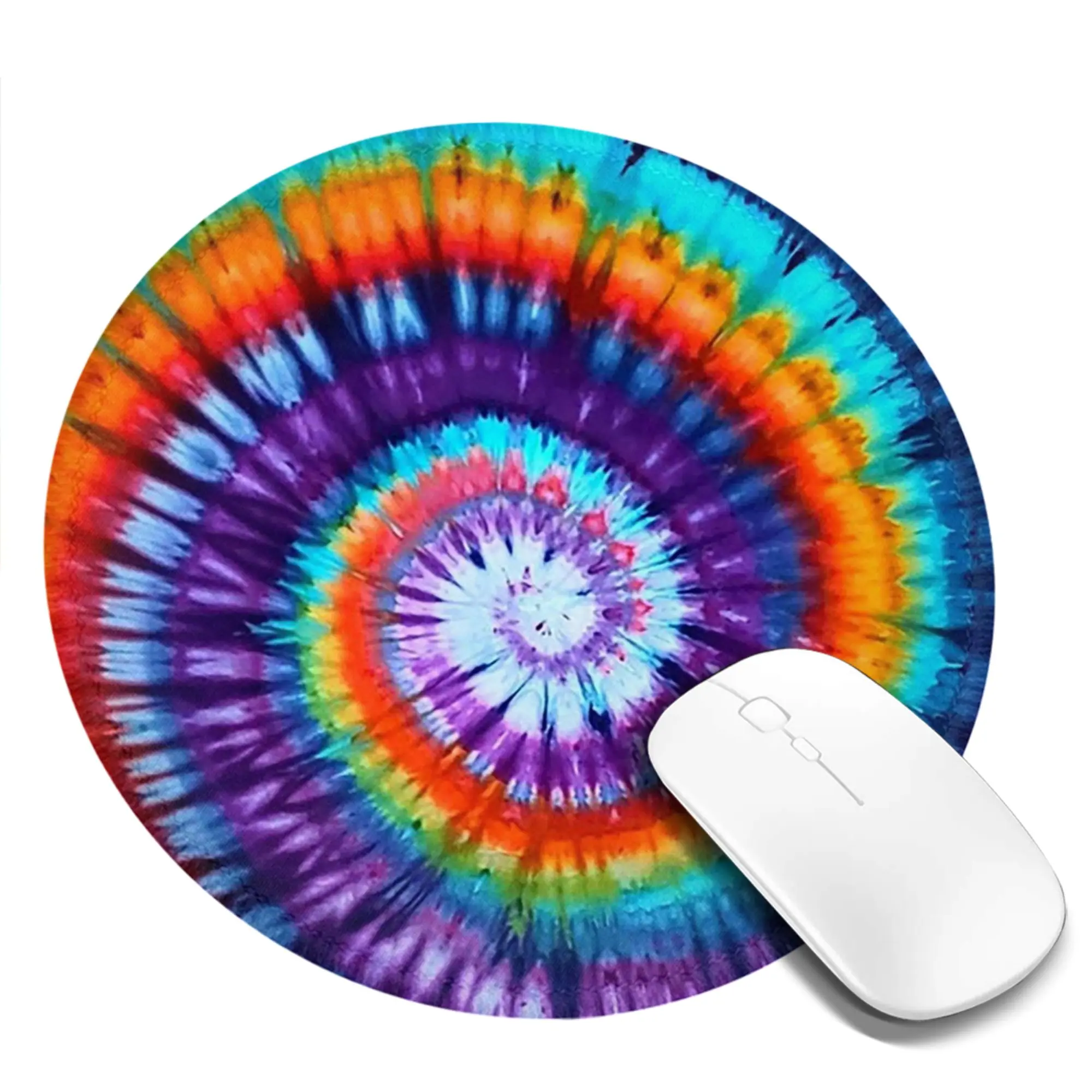 Classic Rainbow Spiral Tie Dye Mouse Pad Computer Keyboard Mouse Mat Gaming PC Laptop Desk Mat Office Accessories Table Mats