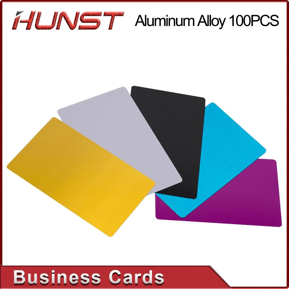 Hunst 100PCS/LOT Business Name Cards Multicolor Aluminium Alloy Metal Sheet Testing Material for Laser Marking Machine