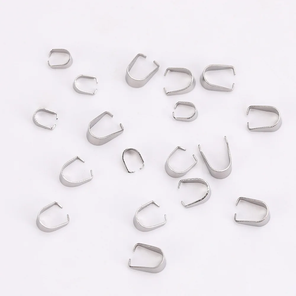 500pcs /lot Stainless Steel keychain Pinch Bail Clasps  Hooks Clips Connector For DIY Jewelry