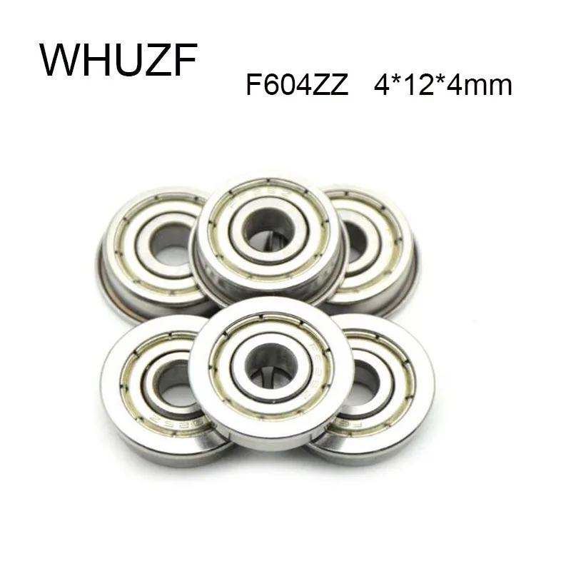 

F604ZZ Flange Bearing 10/20/50PCS 4x12x4mm abec-3 Flanged F604 Z Zz Ball Bearings WHUZF
