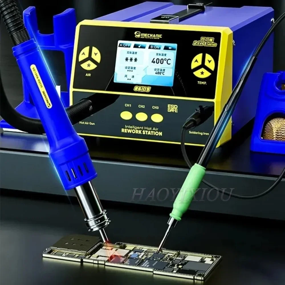 MECHANIC 861DS 2 In 1 Dual Function Welding Station Induction Dormant Wind Gun Electric Soldering Iron Rework Repair Station