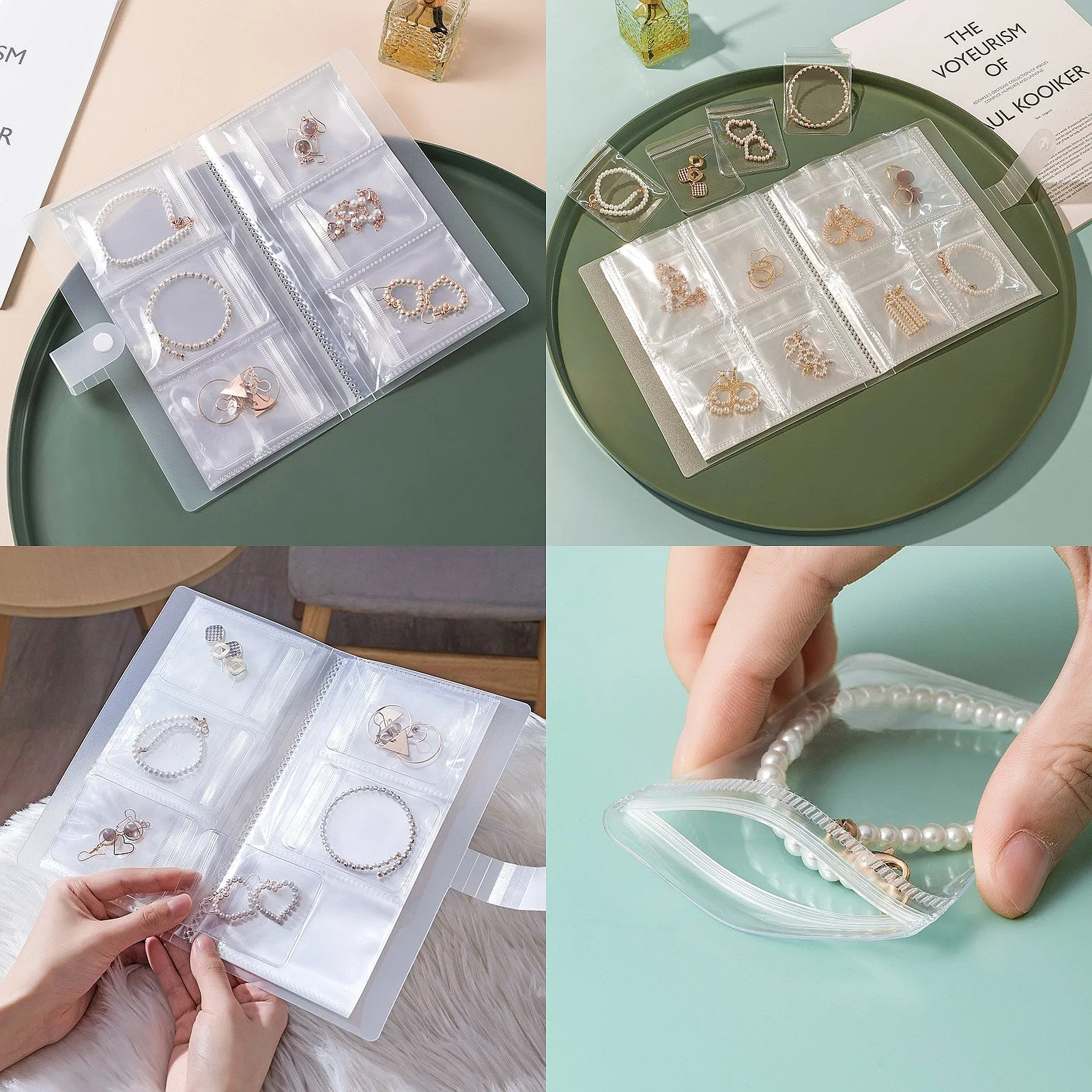 

Jewelry Storage Box Anti-Oxidation Transparent Dustproof Bag for Earrings Rings Necklaces