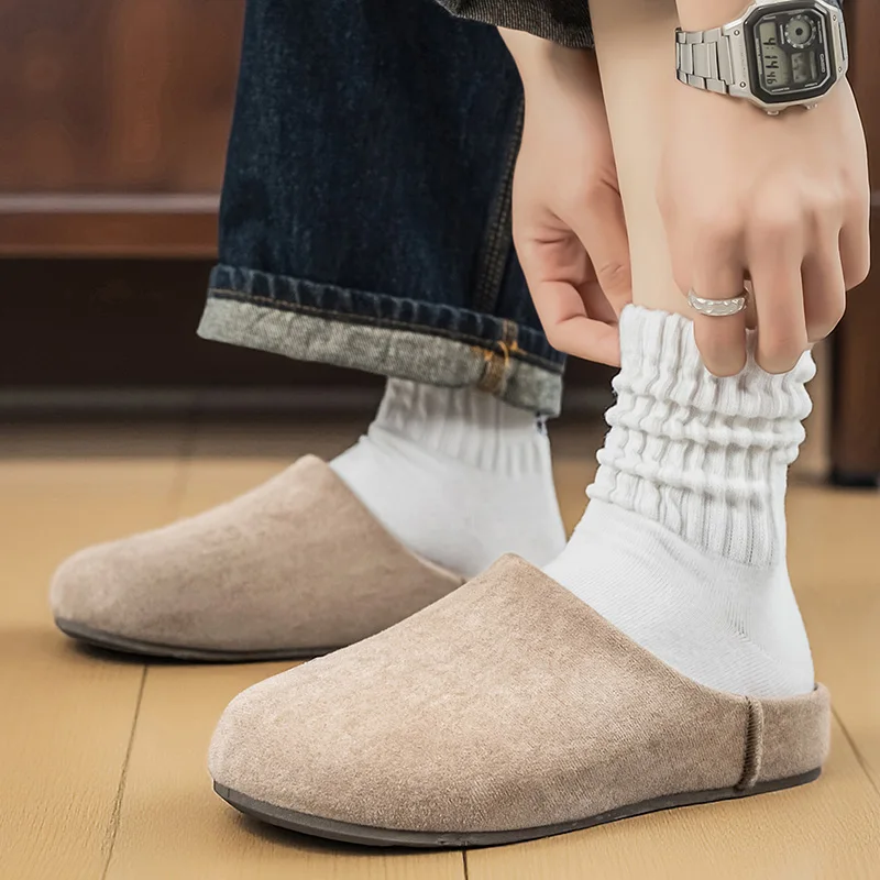 2026 Spring New Men's Boken Shoes Large Comfortable Wide Toe Shoes Commuter Baotou Slippers Couple Leisure Lazy Sports Slippers