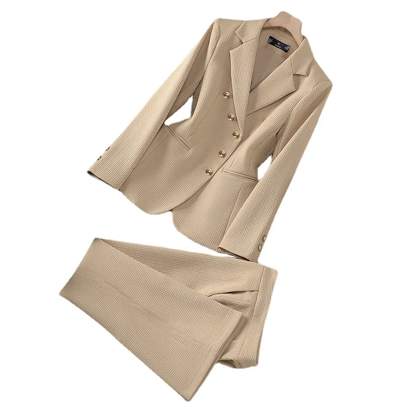 High Quality Fabric Formal Blazers Women Business Work Wear Suits Autumn Winter Professional OL Work Wear Pantsuits Trousers Set