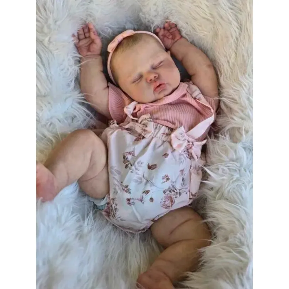 24inch Reborn Toddler Baby Doll 3D Painted Doll Pickle Soft Body Reborn Baby Girls with Many Detailed Veins Bebe Reborn Doll Toy